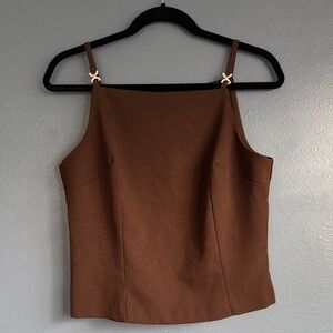 Y2K Byer Too! Brown Square-Neck Tank Top
